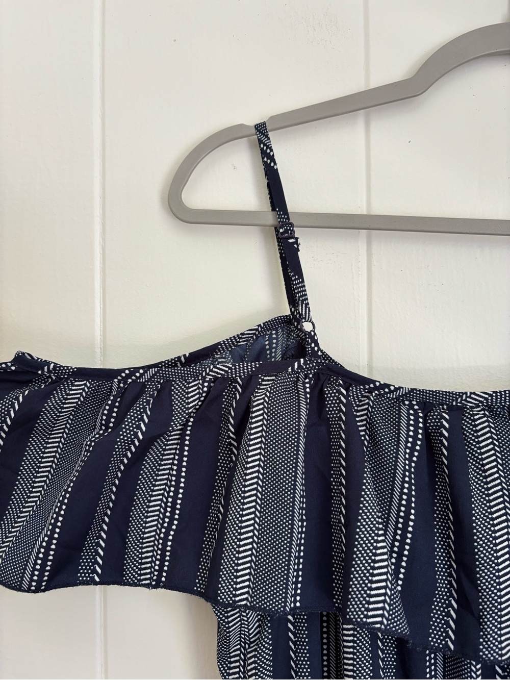 Blush Navy Striped High-Low Ruffle Dress - Picture 5 of 6